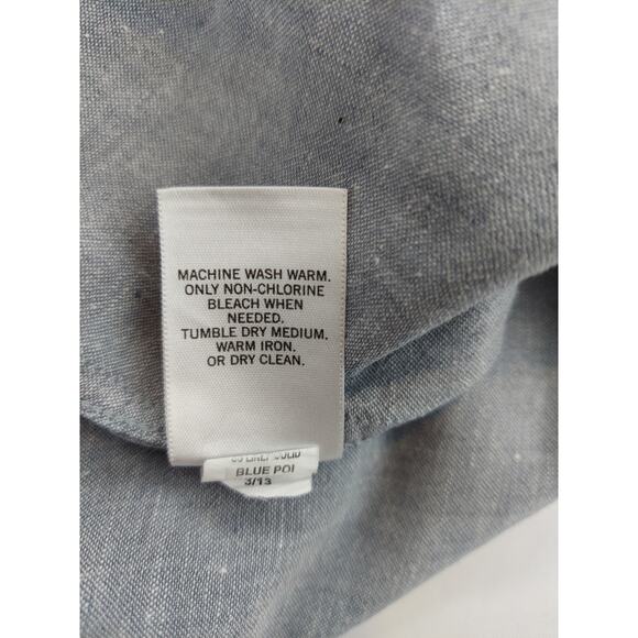 Banana Republic Shirt Mens XL Blue-Gray Linen Blend Button Up Preppy Collared - Picture 6 of 12